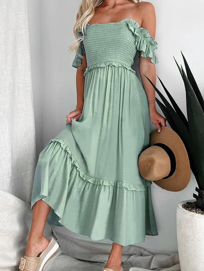 Summer new women's solid color dress - Korvel