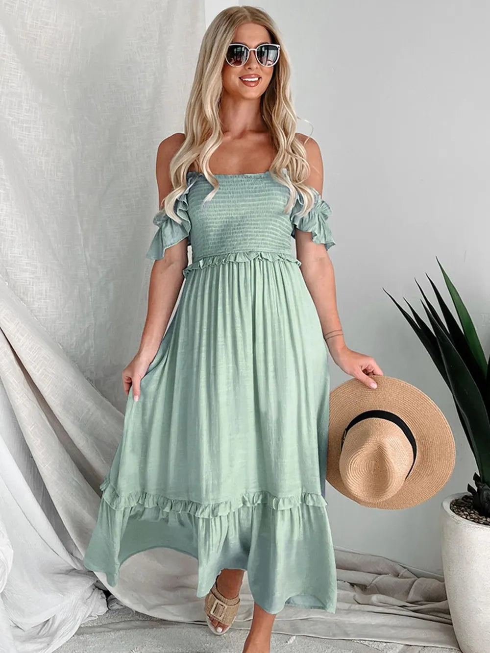 Summer new women's solid color dress - Korvel
