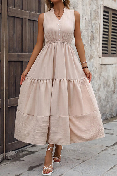 Elegant Solid Color Slim Fit Dress for Women