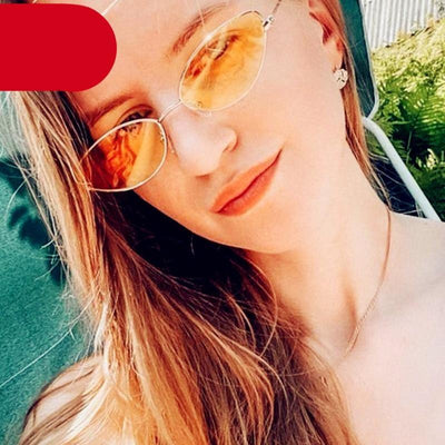 Lunettes de soleil rondes rétro pour femmes - Lunettes de mode vintage