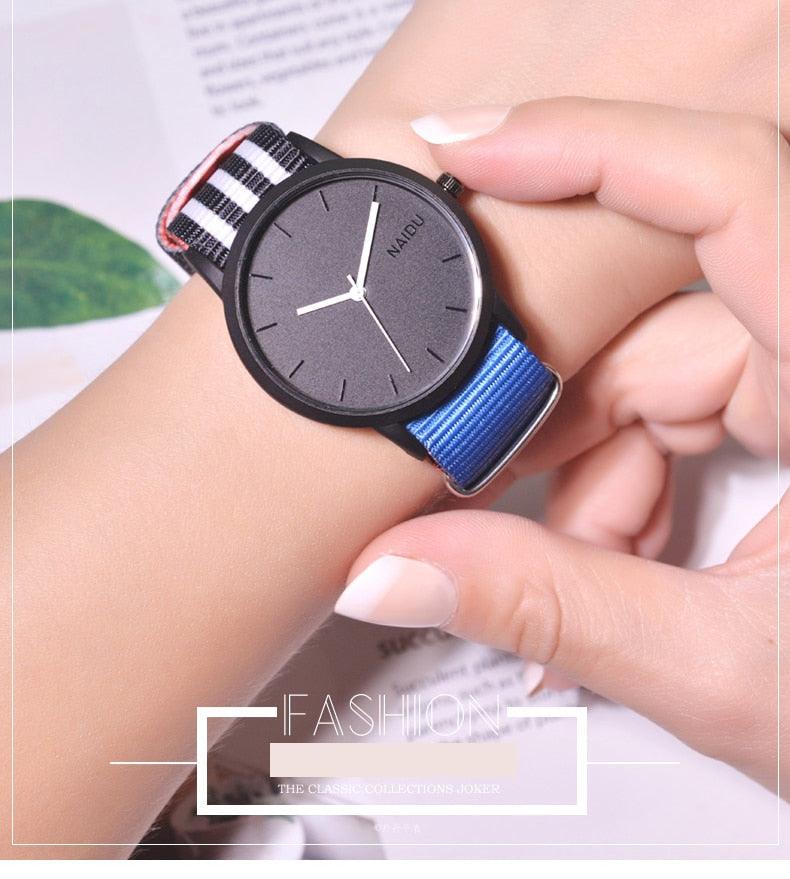 Reloj de Cuarzo para Mujer de Estilo Elegante de Verano con Correa de Nylon