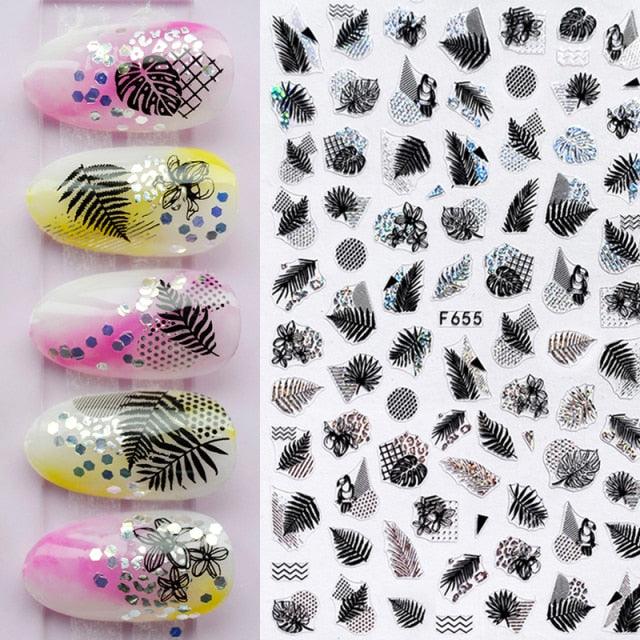 Autocollants d'ongles 3D Plage Tropicale pour Manucures