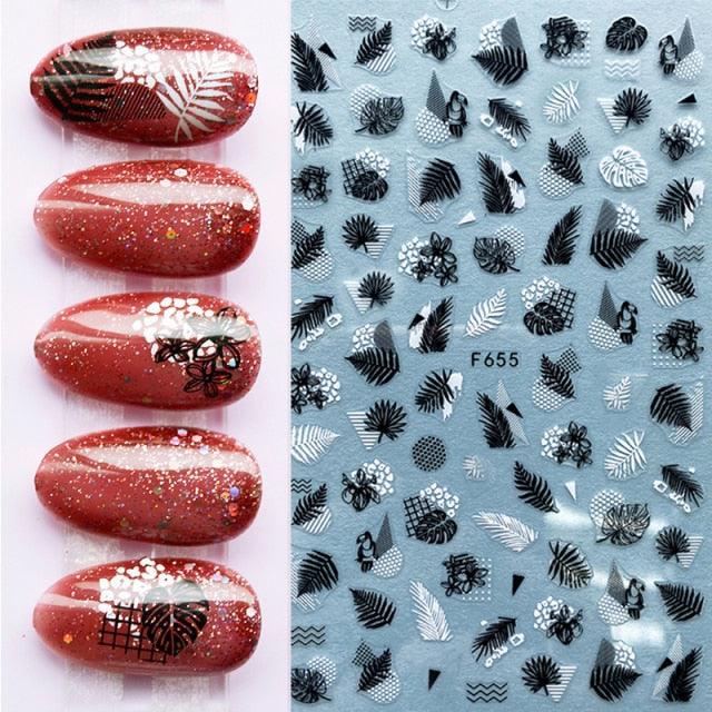 Autocollants d'ongles 3D Plage Tropicale pour Manucures