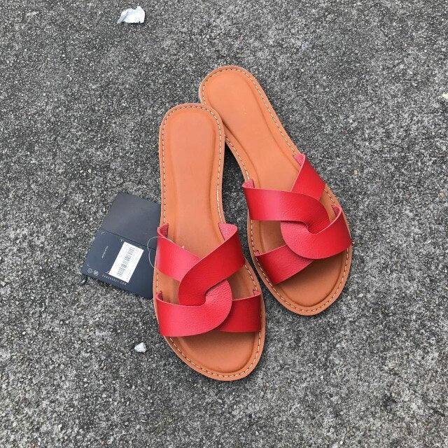 Chic Summer Flat Sandals for Women - Stylish & Comfortable Slip-Ons - Korvel