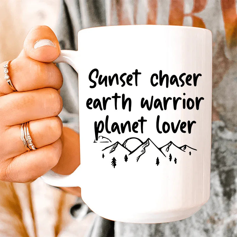 Sunset Chaser Earth Warrior Ceramic Mug - 15 oz