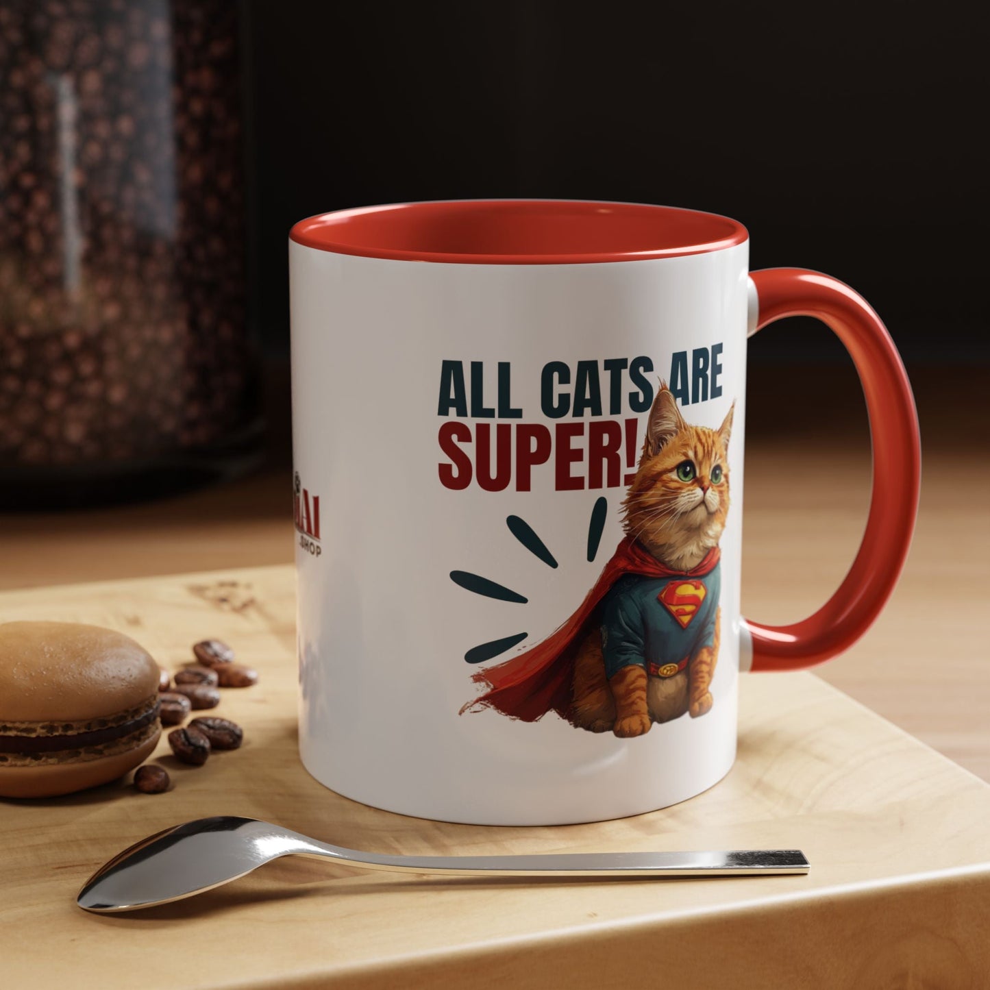Taza de Acento Super Gato - Utensilios de Bebida Divertidos para Amantes de los Gatos