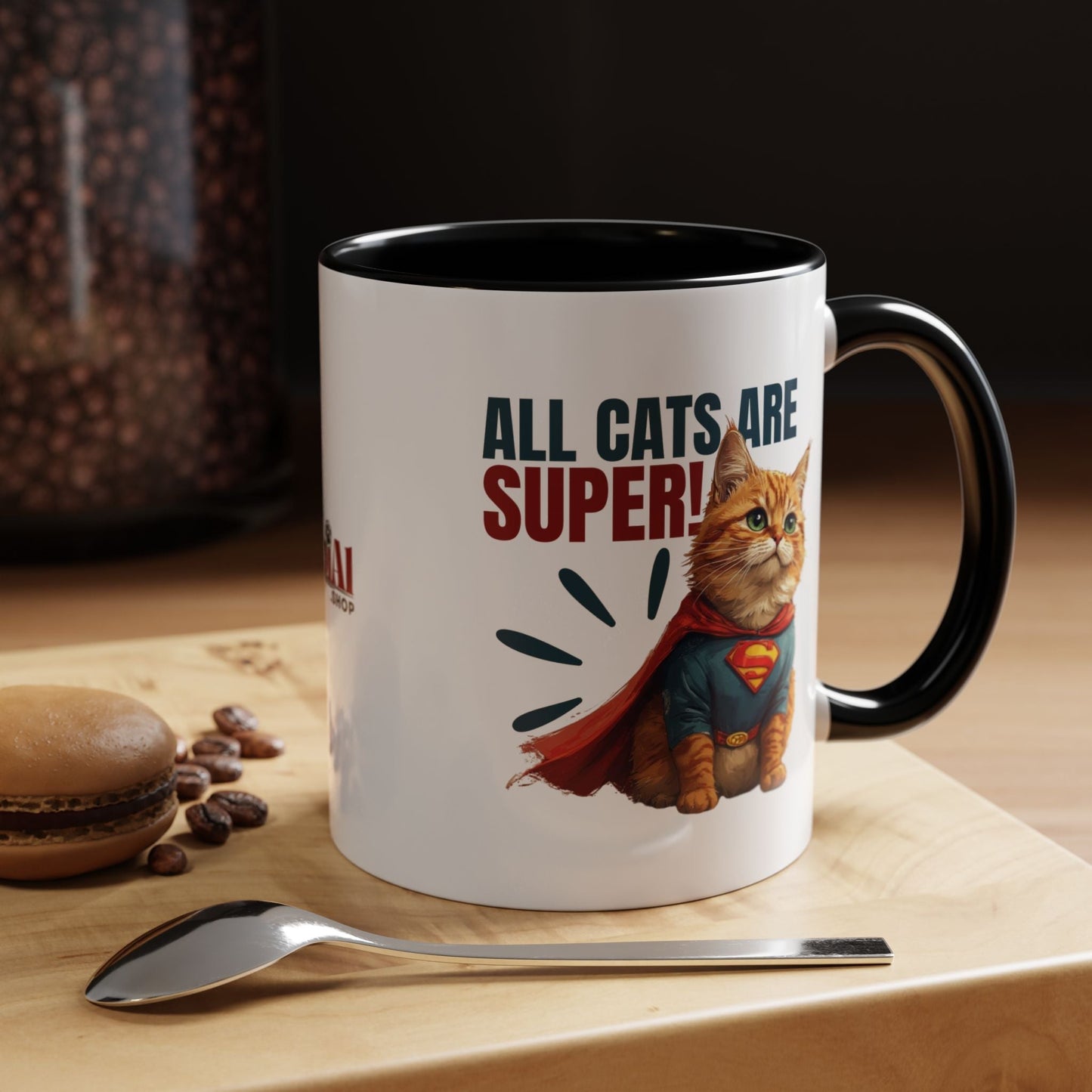 Taza de Acento Super Gato - Utensilios de Bebida Divertidos para Amantes de los Gatos
