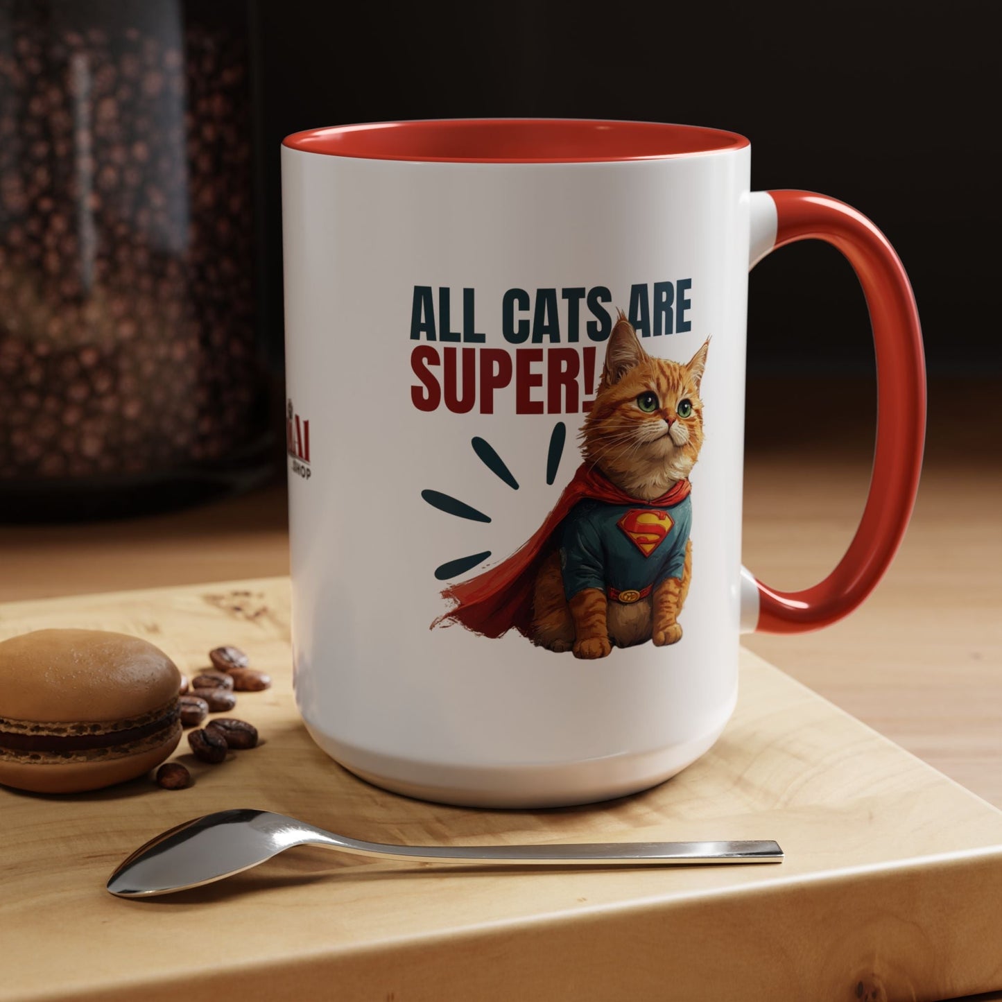Taza de Acento Super Gato - Utensilios de Bebida Divertidos para Amantes de los Gatos