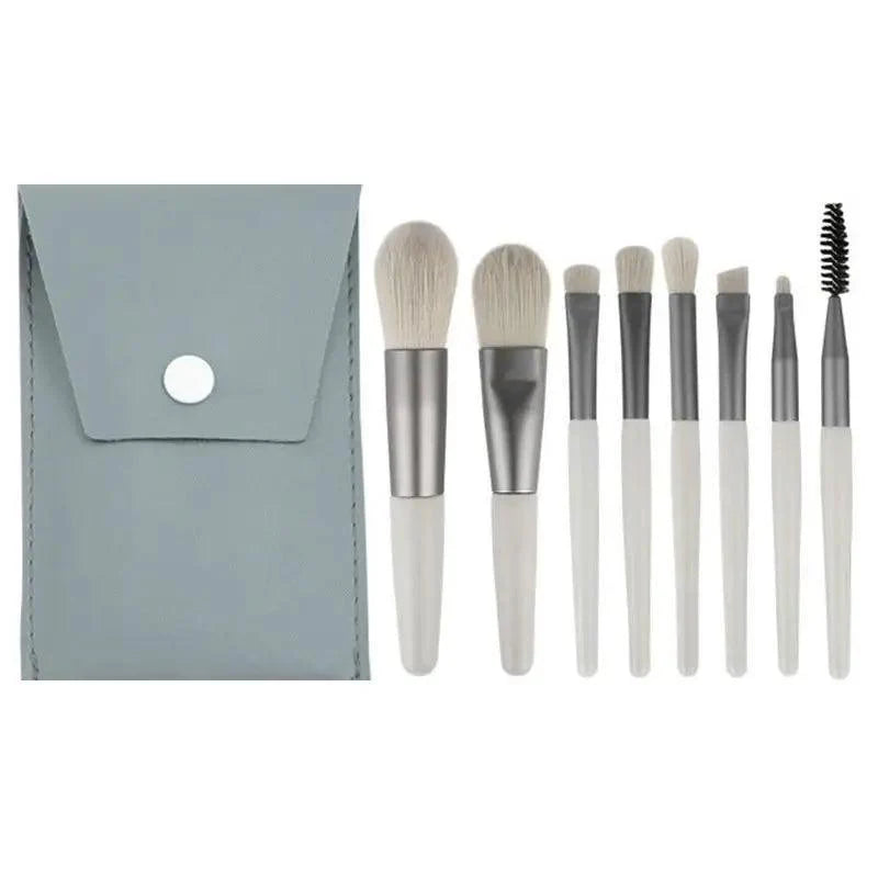 Luxury 8-Piece Travel Makeup Brush Set for Flawless Beauty - Korvel