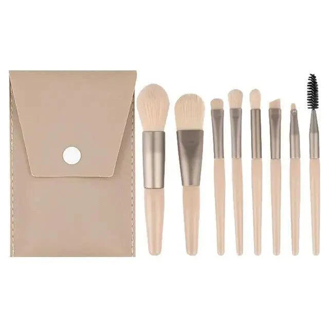 Luxury 8-Piece Travel Makeup Brush Set for Flawless Beauty - Korvel