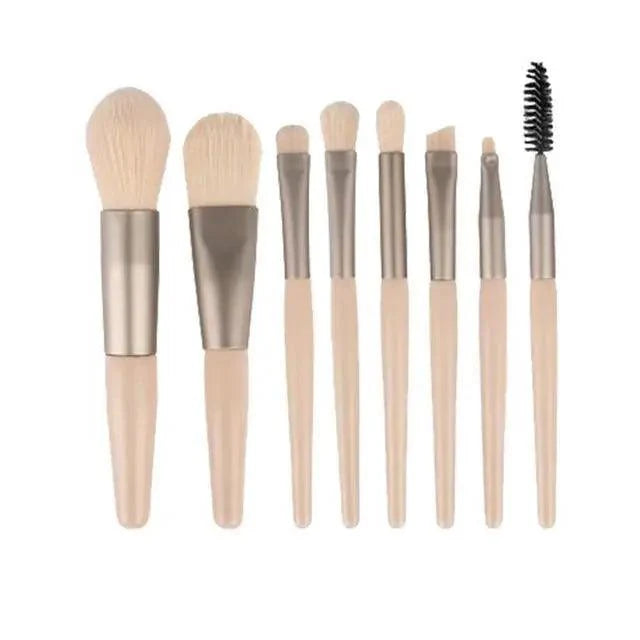 Luxury 8-Piece Travel Makeup Brush Set for Flawless Beauty - Korvel