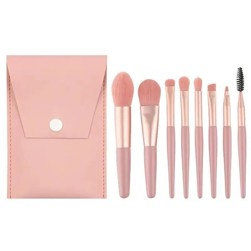 Luxury 8-Piece Travel Makeup Brush Set for Flawless Beauty - Korvel