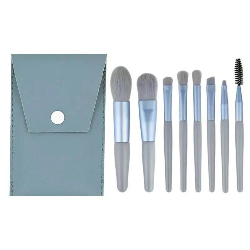 Luxury 8-Piece Travel Makeup Brush Set for Flawless Beauty - Korvel