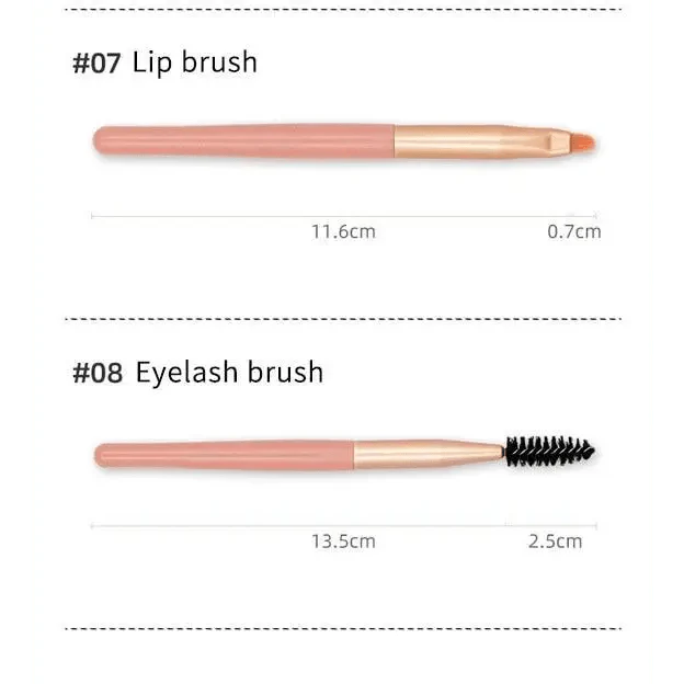 Luxury 8-Piece Travel Makeup Brush Set for Flawless Beauty - Korvel