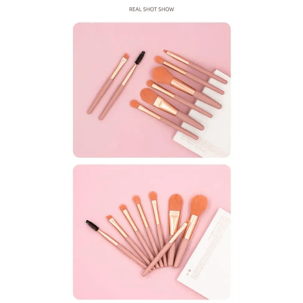 Luxury 8-Piece Travel Makeup Brush Set for Flawless Beauty - Korvel