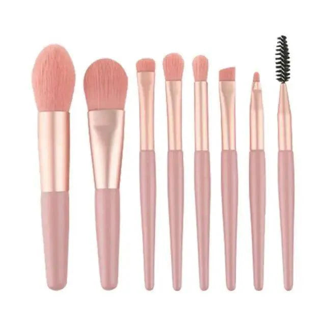 Luxury 8-Piece Travel Makeup Brush Set for Flawless Beauty - Korvel