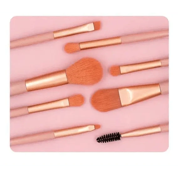 Luxury 8-Piece Travel Makeup Brush Set for Flawless Beauty - Korvel