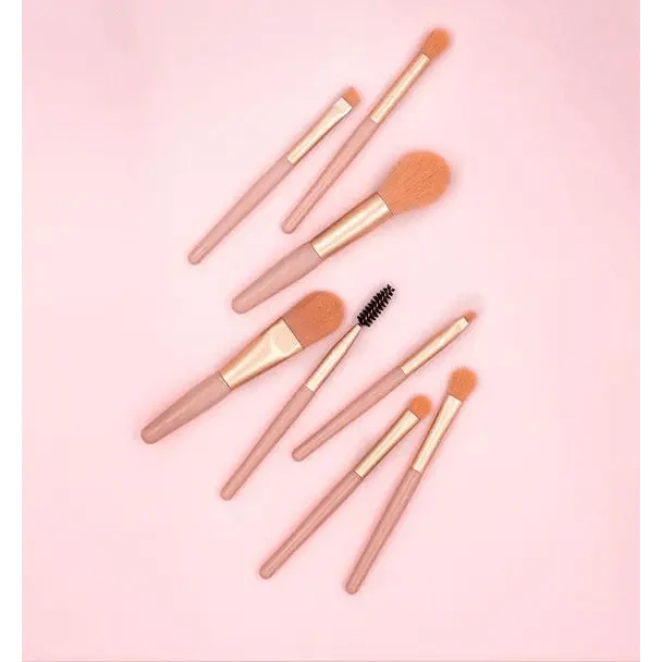 Luxury 8-Piece Travel Makeup Brush Set for Flawless Beauty - Korvel