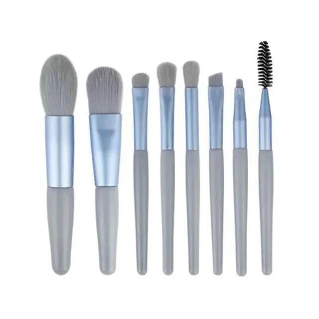 Luxury 8-Piece Travel Makeup Brush Set for Flawless Beauty - Korvel