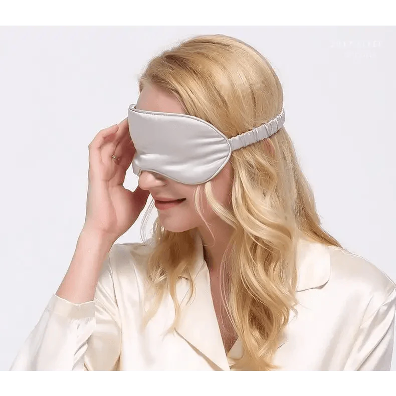 Masque de sommeil en soie de mûrier premium avec bande élastique