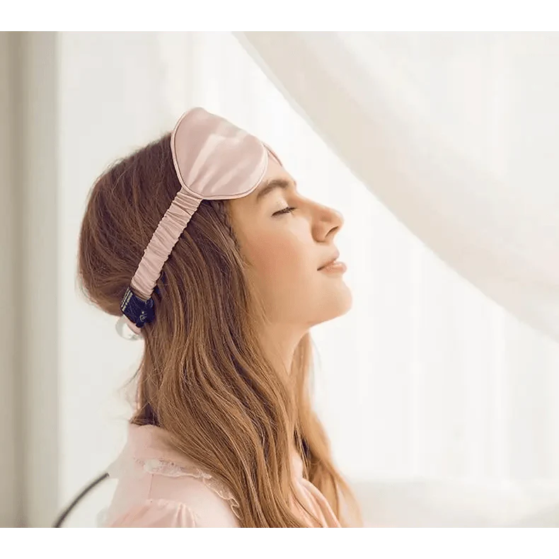 Masque de sommeil en soie de mûrier premium avec bande élastique