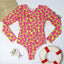 Conjunto de Bikini de Manga Larga con Estampado de Tigre para Mujeres