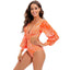 Conjunto de Bikini de Manga Larga con Estampado de Tigre para Mujeres
