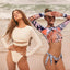 Conjunto de Bikini de Manga Larga con Estampado de Tigre para Mujeres