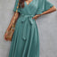 Surplice Flutter Sleeve Midi Dress - Korvel