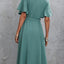 Surplice Flutter Sleeve Midi Dress - Korvel