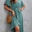 Surplice Flutter Sleeve Midi Dress - Korvel