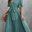 Surplice Flutter Sleeve Midi Dress - Korvel