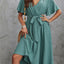 Surplice Flutter Sleeve Midi Dress - Korvel