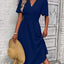 Surplice Flutter Sleeve Midi Dress