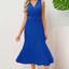Surplice Sleeveless Midi Pleated Dress