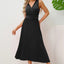 Surplice Sleeveless Midi Pleated Dress
