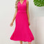 Surplice Sleeveless Midi Pleated Dress