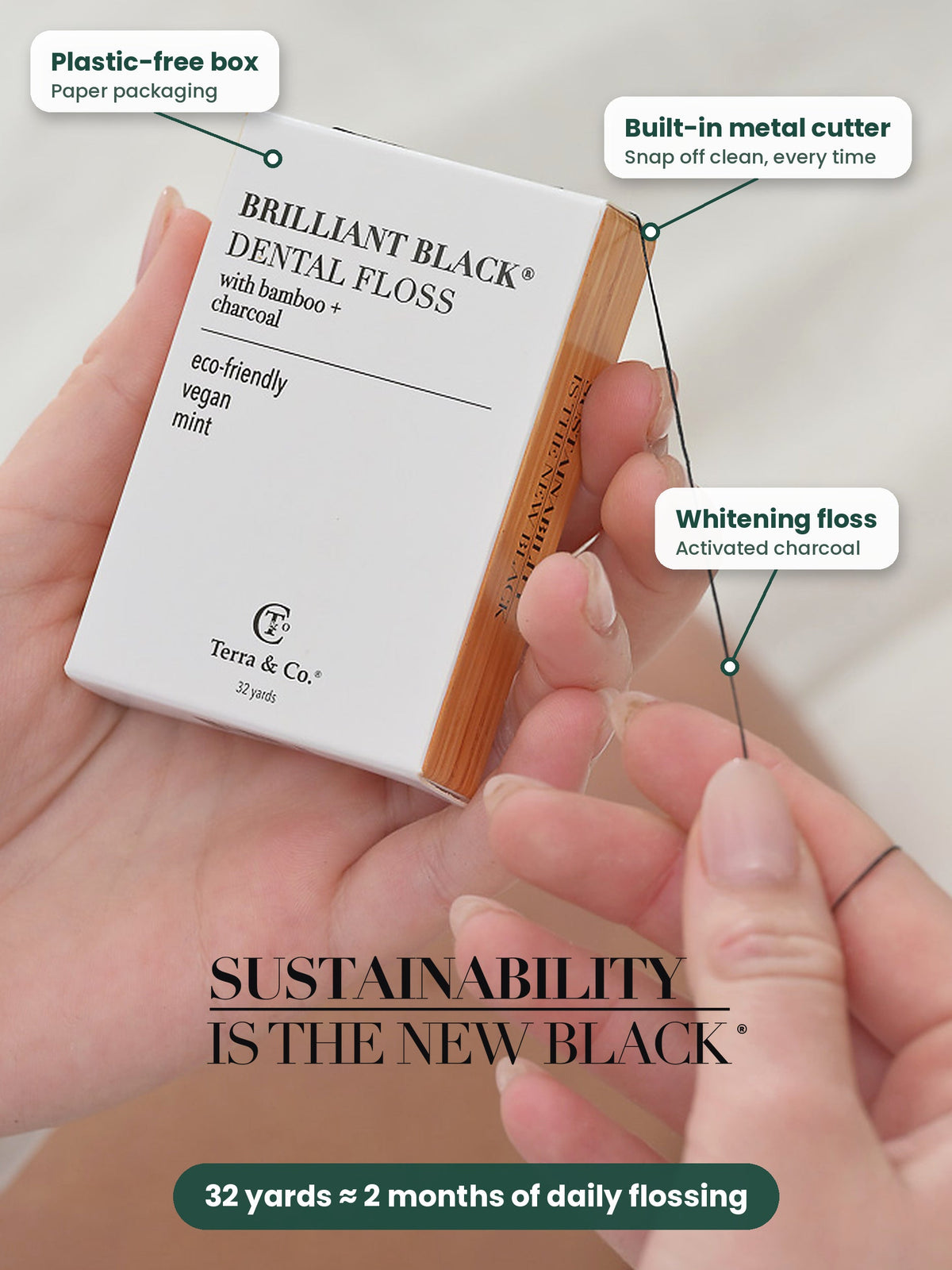 Brilliant Black® Dental Floss – Eco-Friendly & Charcoal Infused