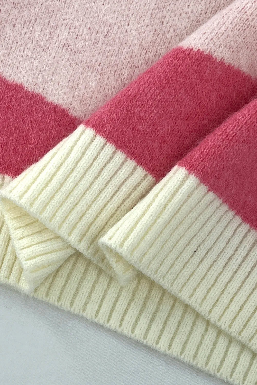 Sweet style color blocked versatile knitted sweater for women - Korvel
