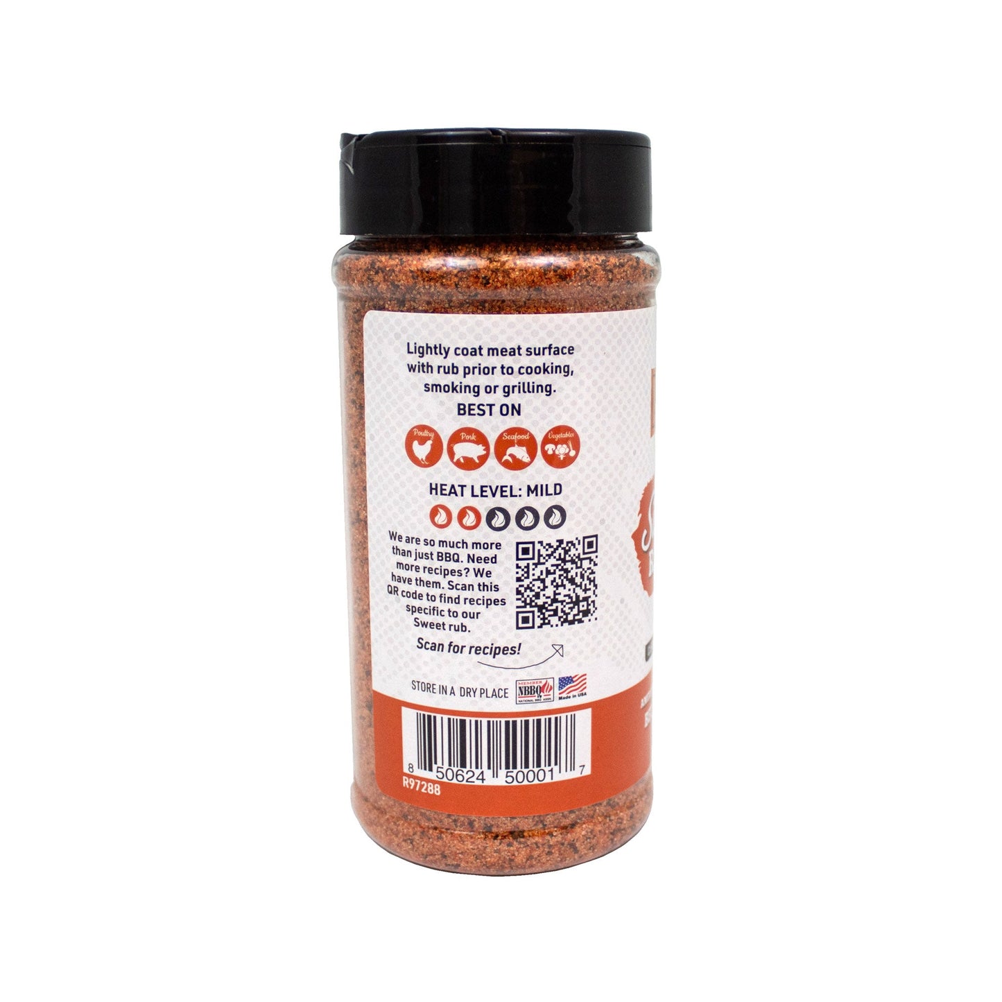 Sweet Natural Gluten Free BBQ Rub 9.4 oz - Korvel