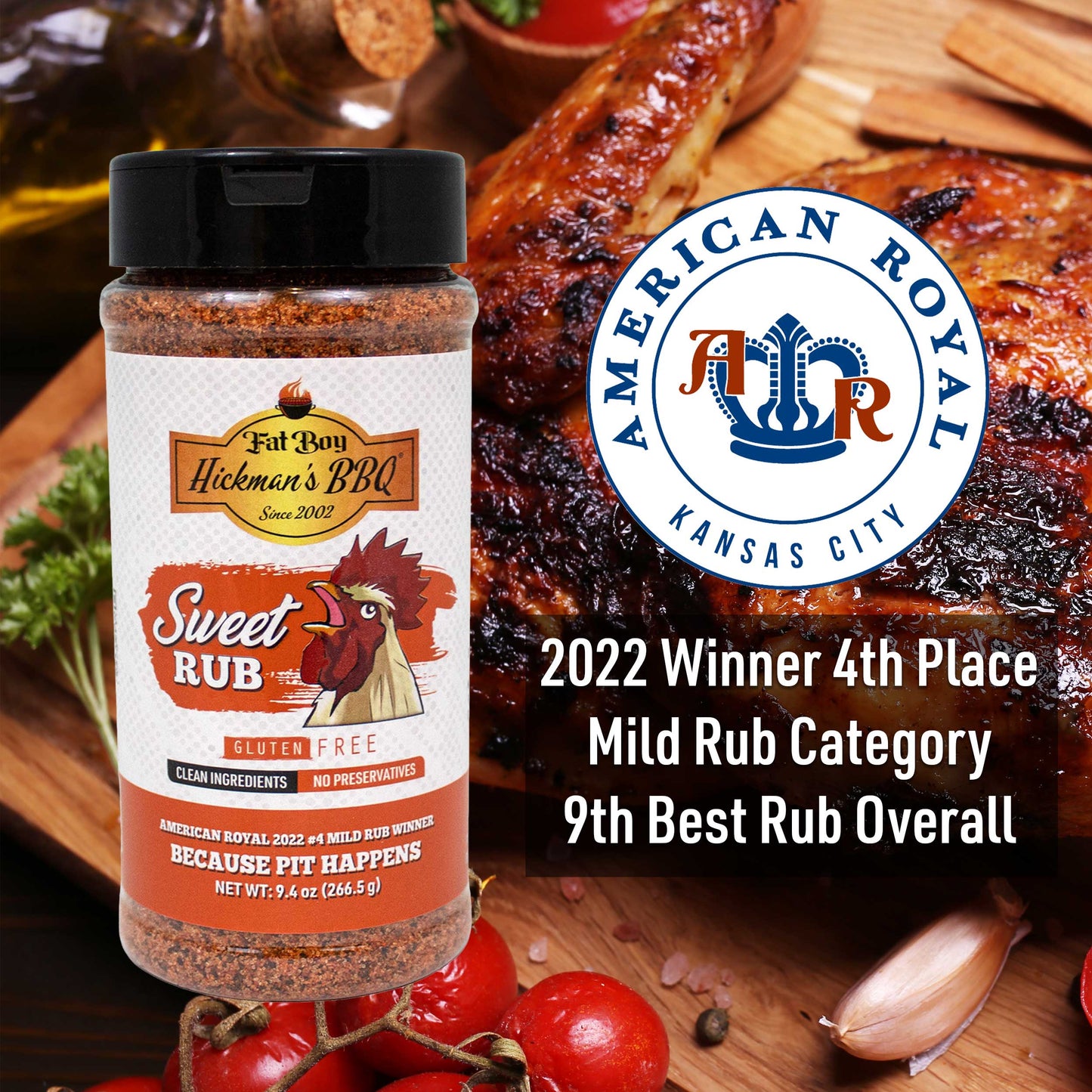 Sweet Natural Gluten Free BBQ Rub 9.4 oz - Korvel