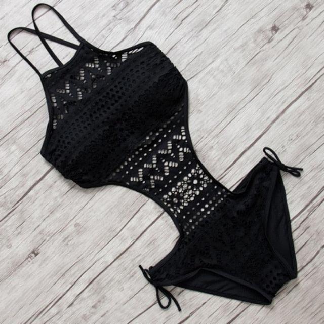 Maillot de bain une pièce élégant sans dos pour femmes