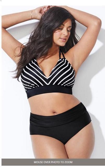 Conjunto de Bikini Impreso de Talle Alto para Mujeres Talla Grande