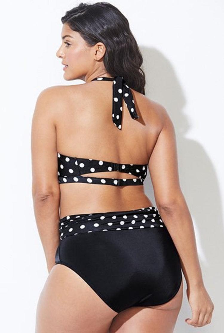 Conjunto de Bikini Impreso de Talle Alto para Mujeres Talla Grande