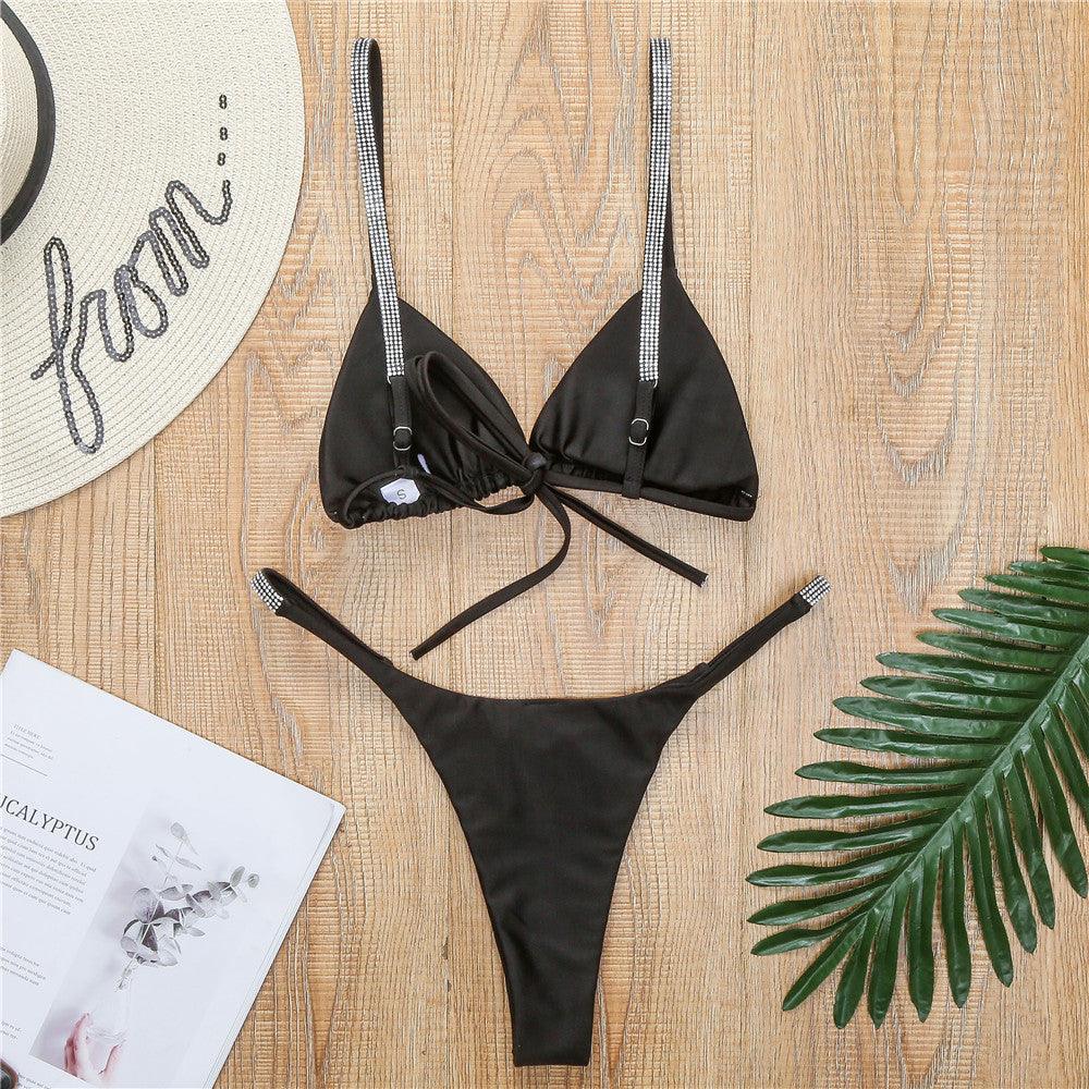 Ensemble de Micro Bikini Noir Élégant pour Femmes