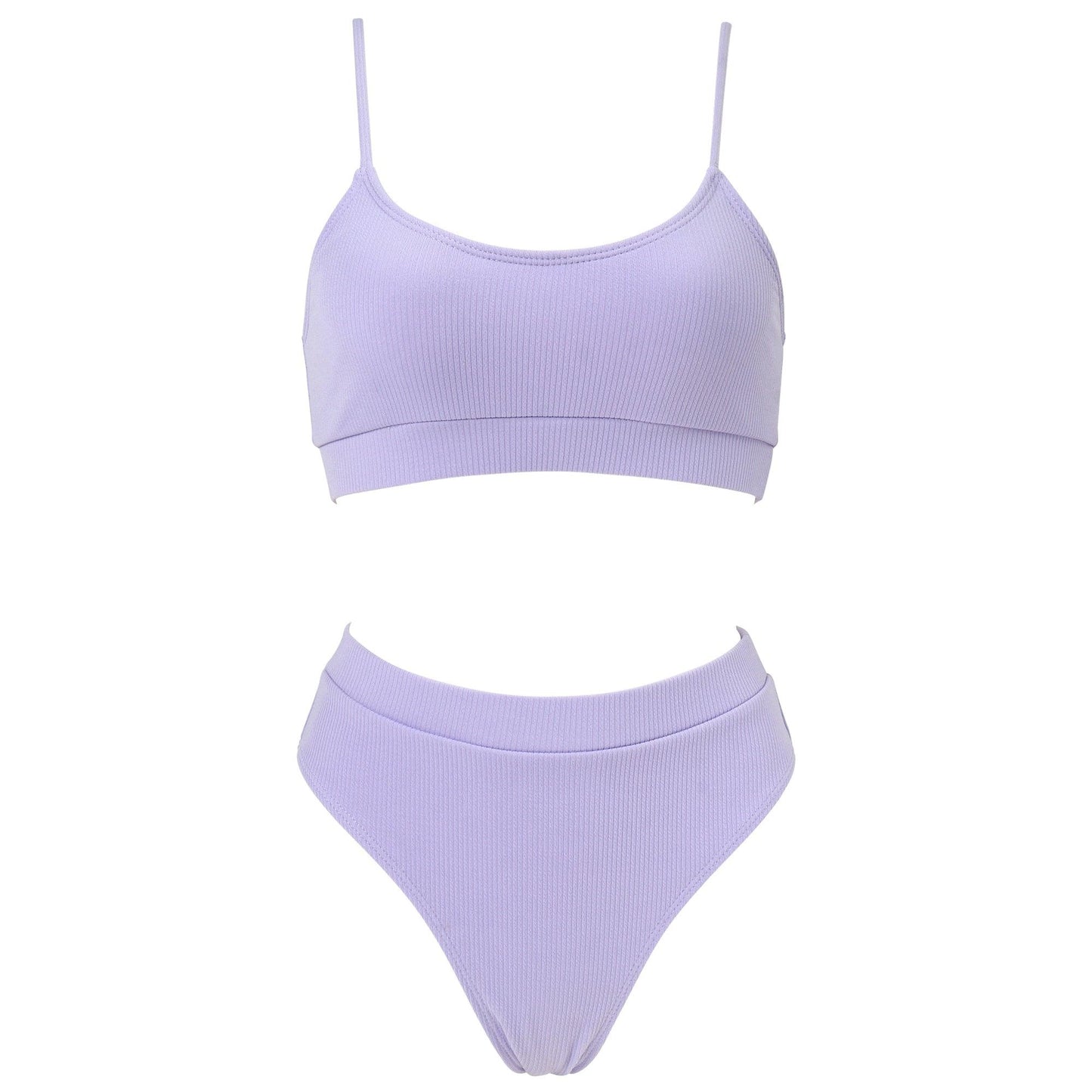 Ribbed High Waist Bikini Set for Women