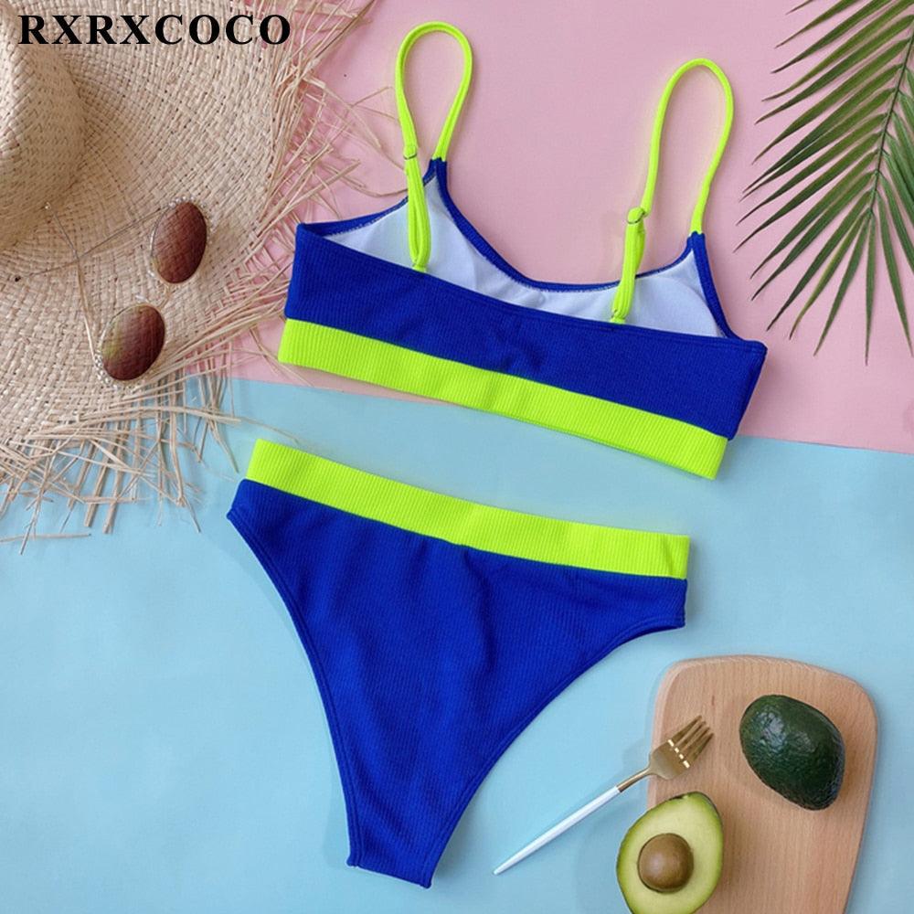 Ribbed High Waist Bikini Set for Women