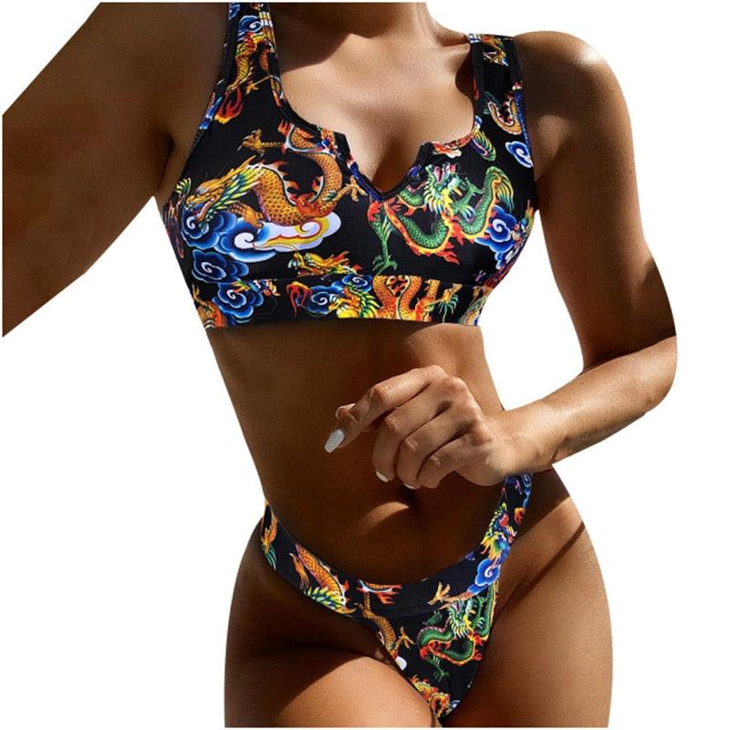 Ensemble de bikini triangle classique Allurelation pour femmes