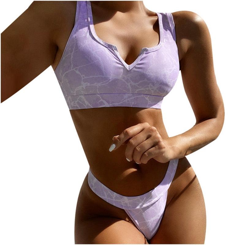 Ensemble de bikini triangle classique Allurelation pour femmes