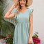Swiss Dot Ruffled V-Neck Dress - Korvel